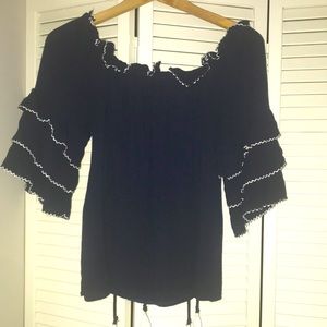 Cute and Fun blouse with tassels